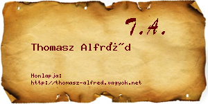 Thomasz Alfréd névjegykártya